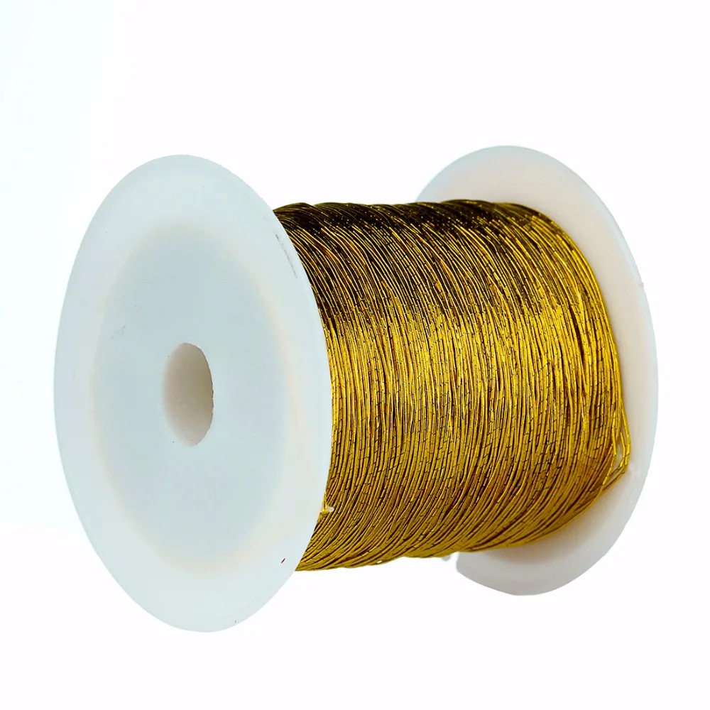 Золотой цвет, 1 рулон, 50, 40 метров, диаметр 0,15, ширина 1 мм, вощеная нить, хлопковый шнур, веревочный ремешок, бусина для изготовления ювелирных изделий своими руками