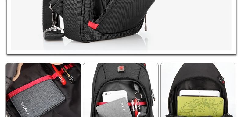 Новинка, дизайнерские брендовые водонепроницаемые мужские сумки через плечо BALANG, деловые сумки через плечо, Черные нагрудные сумки для IPAD Mini