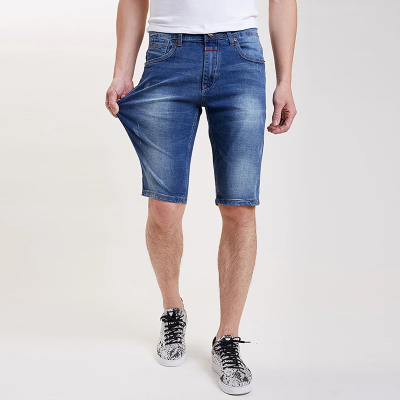 Summer Men's Shorts Stretch Casual Lightweight Blue Denim Jeans Short Bermuda Size 36 38 40 42