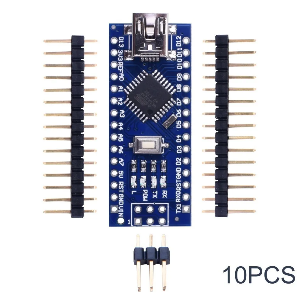 10 шт. Мини Nano V3.0 Atmega328p 5 в 16 м микроконтроллер модуль для Arduino