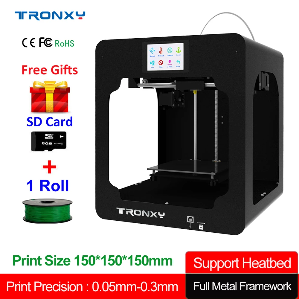 

Tronxy 3D Printer C2 High Accuracy Fast Speed DIY Assembly Hot Bed Print accuracy 0.05-0.3mm Printer +3.5 inch Touch LCD Screen