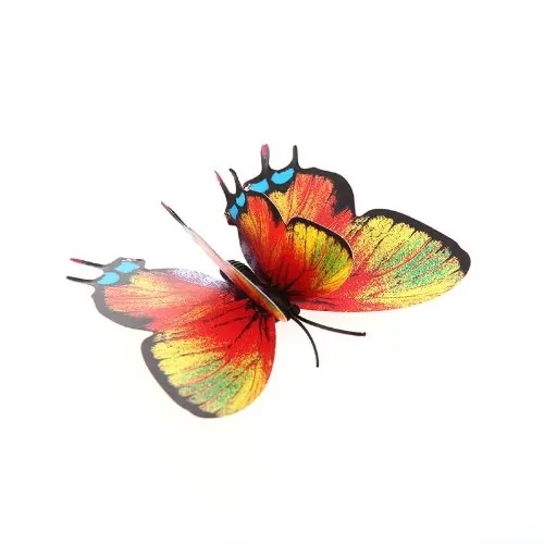 20 шт 7 см 3D искусственная бабочка булавка зажим двойное крыло для дома Рождество свадебное украшение, цвета случайным образом отправить