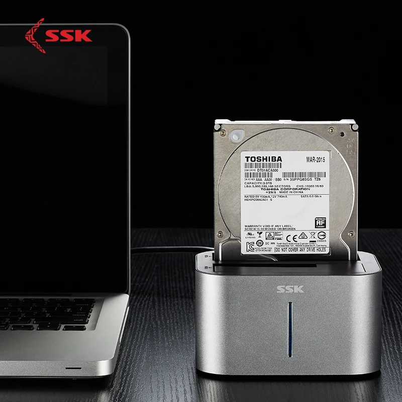  Estación de acoplamiento SATA HDD SSK 2-Bay USB 30 a adaptador de disco duro estación de acoplamien