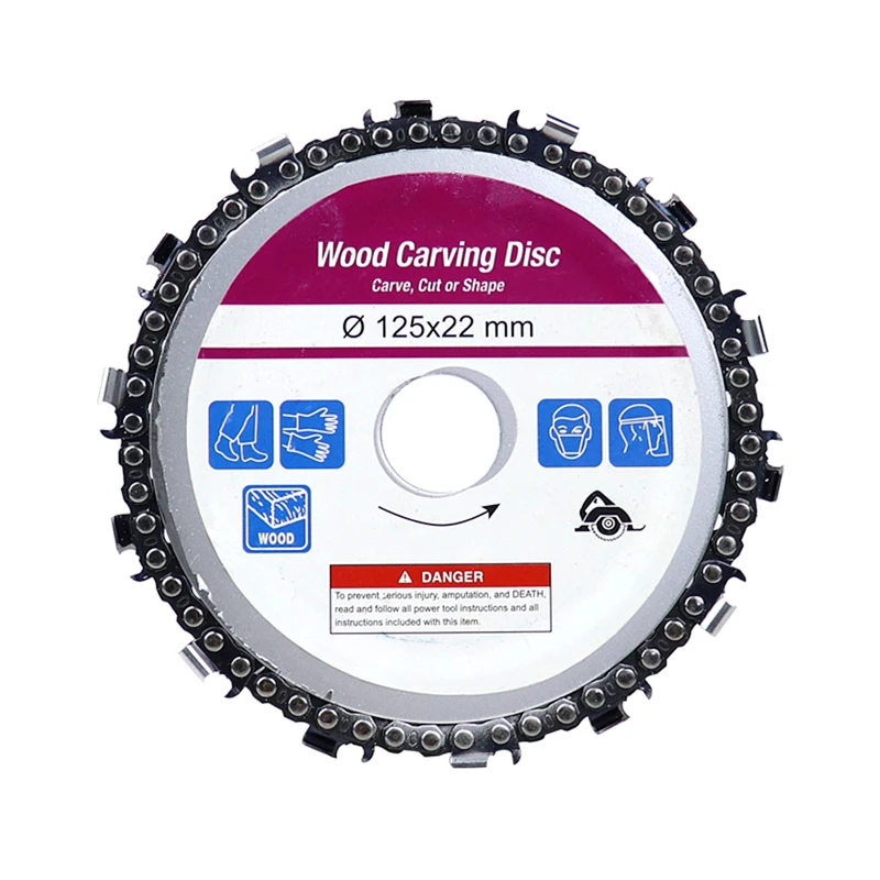 

5''/125mm Angle Grinder Chain Disc Wood Carving Disc For Cutting Carving Sculpture Stump Removal Tool Accessories