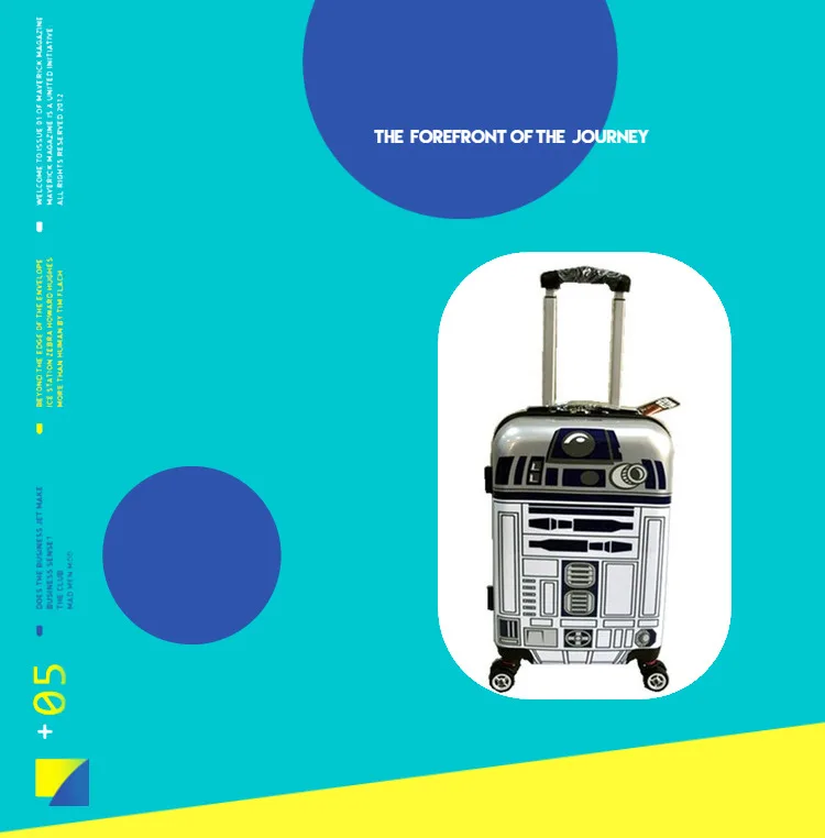 Star Wars R2D2 Робот Rolling Чемодан Spinner бренд дорожного чемодана