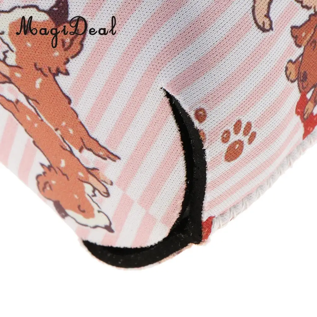 Cute Animal Puppy Zebra Prints Neoprene Beer Can Cooler Sleeve Insulated Reusable Coffee Cup Sleeve