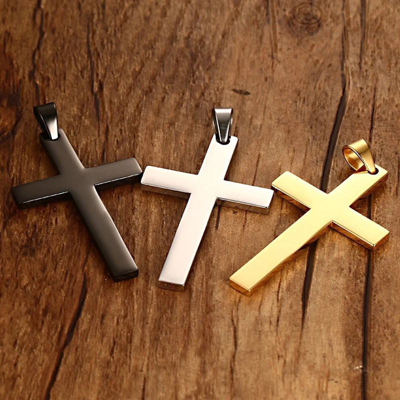 

Fashion Jewelry Simple Stainless Steel Cross Shape Pendant Russian Religion P-0014