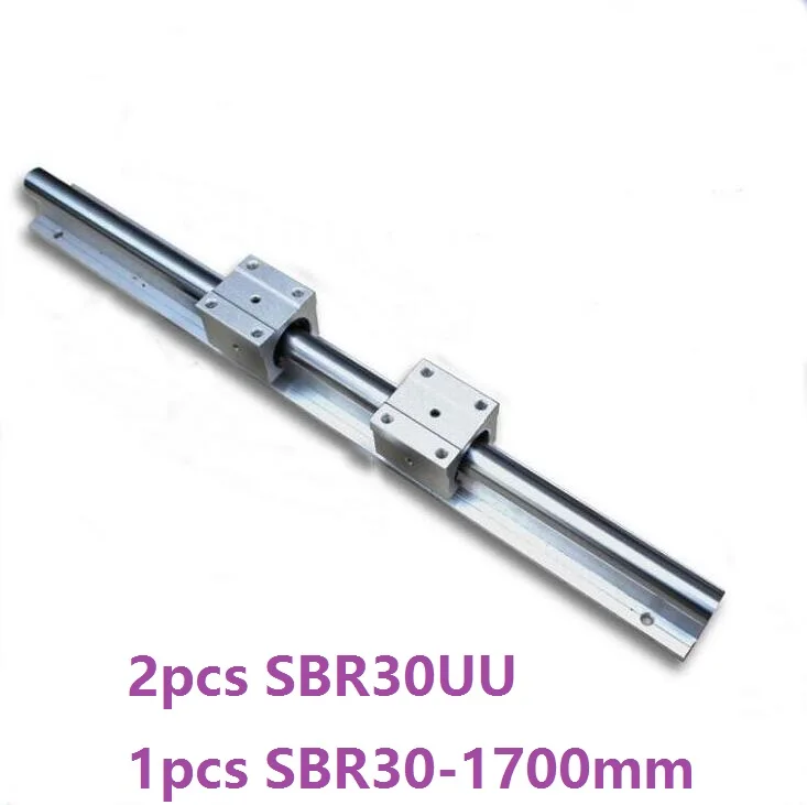 

1 шт. SBR30 -L 1700 мм Поддержка фоторельса + 2 шт. линейных блока SBR30UU Для запчастей маршрутизатора ЧПУ