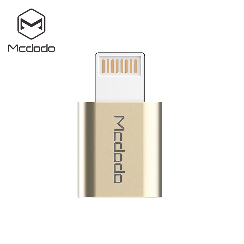 Mcdodo для Lightning конвертер Lightning в Micro USB адаптер для зарядки адаптер передачи данных для iPhone 8 7 6 5 iPad iPod устройства - Цвет: Gold