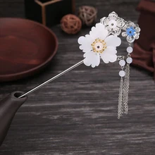 1 шт. Дворцовая винтажная хрустальная жемчужина ручной работы с кисточками Женская палочка для волос ювелирные изделия китайский стиль шпилька подарок ювелирные изделия для волос аксессуары
