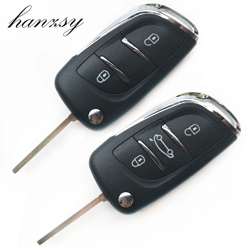 

2/3 Button Remote key Case Fob For PEUGEOT 407 406 107 307 306 For CITROEN C4 C5 C8 Folding key housing shell CE0536 VA2 blade