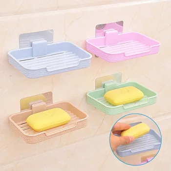 

Drain Soap Box Holder Strong Sucker Soap Box Soap Tray Bathroom Accessories Soap Dish Storage Box Soap Container For Bathroom