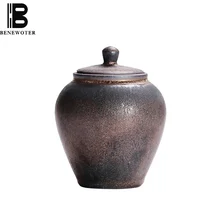 Ретро грубая керамика ржавчины глазурованный чайный набор керамиковая чайница контейнеры для чая кофе порошок канистра для хранения емкость для приправ запечатанные банки домашний декор
