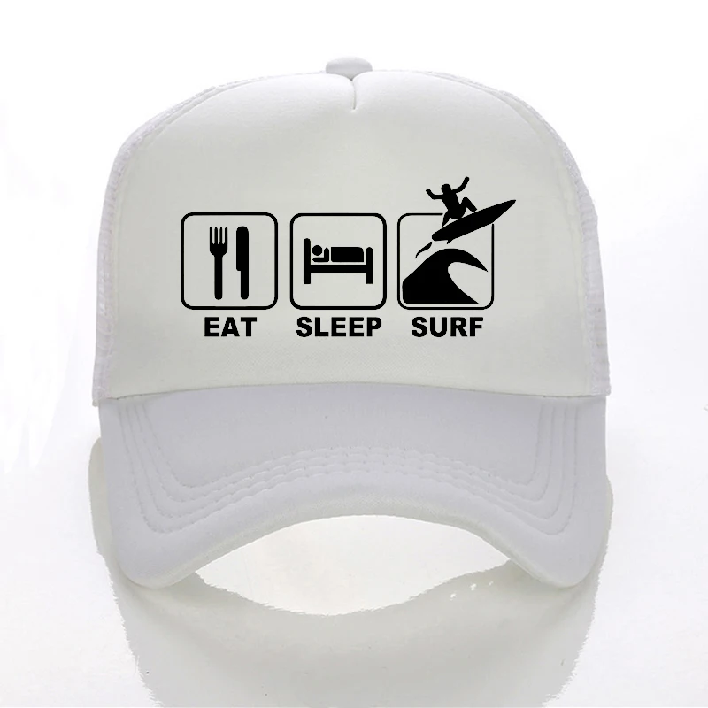 Eat Sleep Surf шляпа для активного отдыха, летняя шапка для серфинга, Солнцезащитная шапка для мужчин и женщин, модная сетчатая Кепка для водителя грузовика