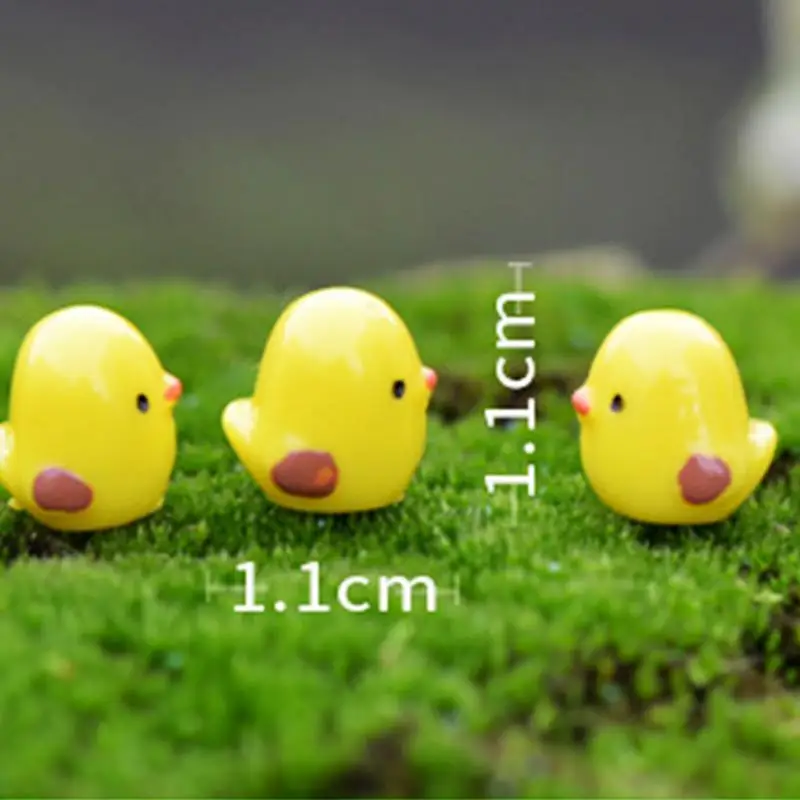 10Pcs/set Easter Party Mini Chicken Ornament Lovely Resin Fairy Miniature Garden Scene Home/Garden Crafts Decoration