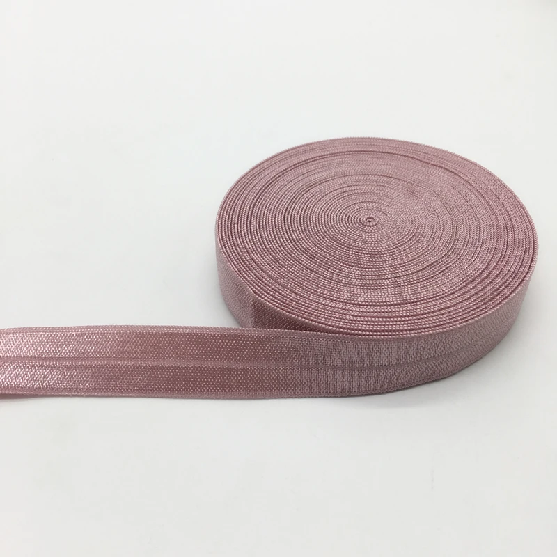 5 Yards 5/8"(15mm) Pale Mauve Multirole Fold Over Elastics Spandex Satin Band DIY Lace Sewing Trim