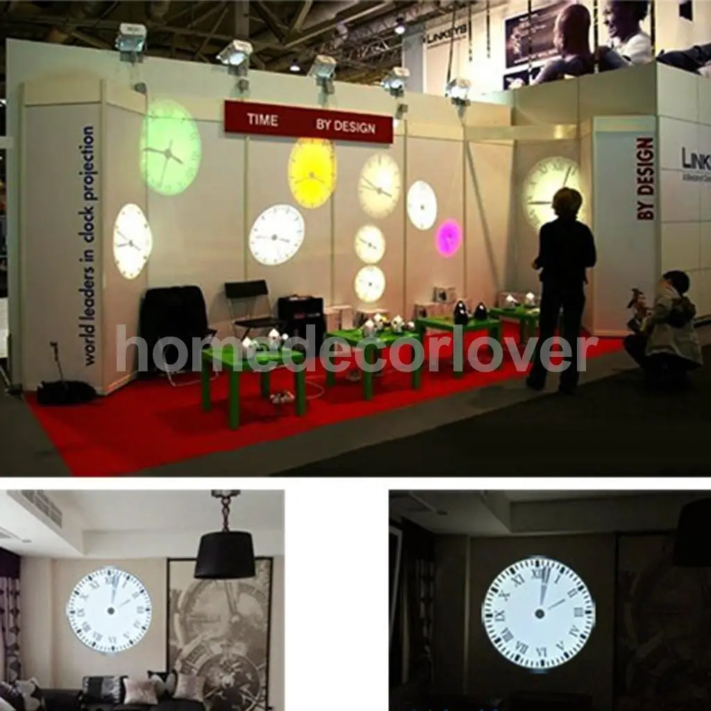 Wall Ground Roof Install Projection Clock, Big Clock, Roman & Number