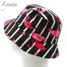 3D Фламинго печати плоский Топ ведро шляпа хип хоп Sombrero Pescador Панама девушки Sunbonnet Лето Пляж Красочные Женщины рыбацкие шляпы