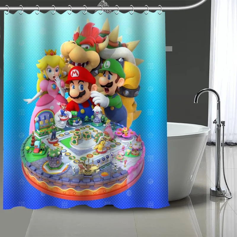 На заказ Супер Марио занавеска для душа современная ткань занавеска для ванной s домашний декор занавеска s с крюком больше размеров высокое качество - Цвет: 6