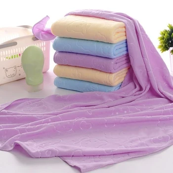 

Quick-drying towel 70x140cm Absorbent Bear Cartoon Microfiber Beach Bath Towel New Born Baby Towels Soft Water Baby Care Towel