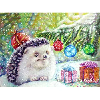 

Diamond Pattern Needlework Diy Diamond Painting Cross Stitch Christmas hedgehog 5D Diamond Embroidery Mosaic Crafts SD269