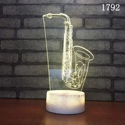 Продукты скрипка 3D Ночная лампа Новинка и уникальный 7 цветов Настольная сенсорная 3d осветительная лампа Новинка Luminaria Led ночник - Испускаемый цвет: Y