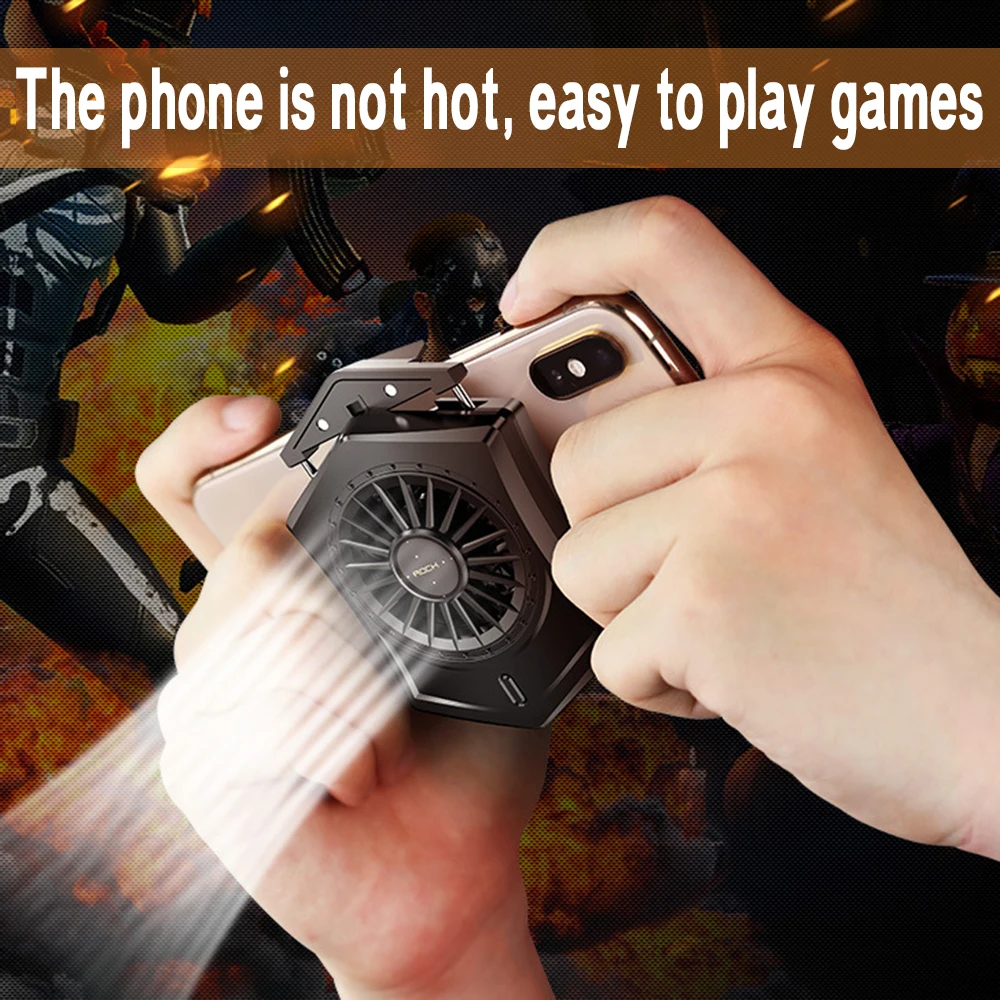 

Mobile Phone Cooler Fan Holder Cooling Pad Gamepad Game Gaming Shooter Mute Radiator Controller Heat Sink Universal Port