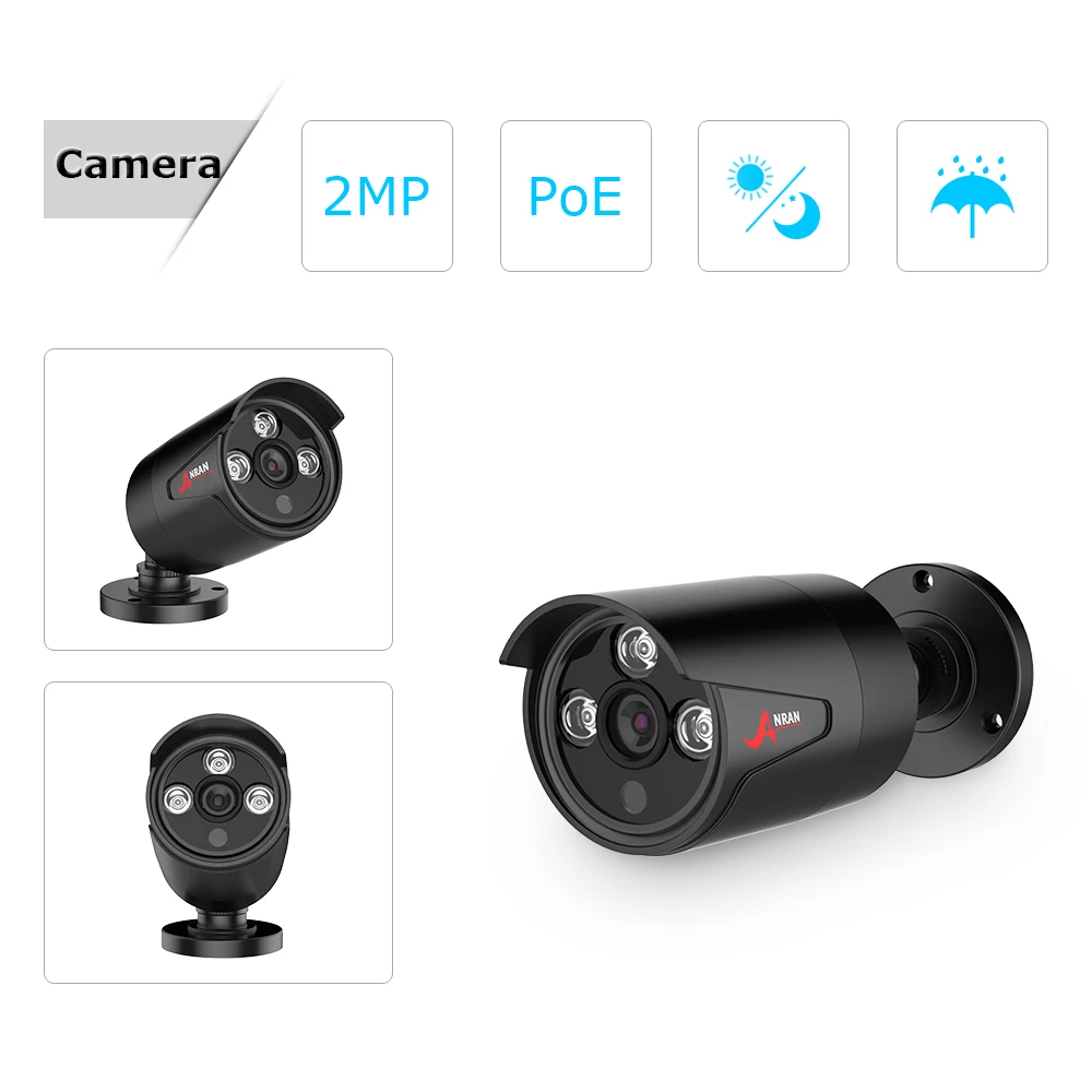 Камера Наружного видеонаблюдения ANRAN P2P 4 канальная NVR 48 В POE 1080P HD ИК датчик