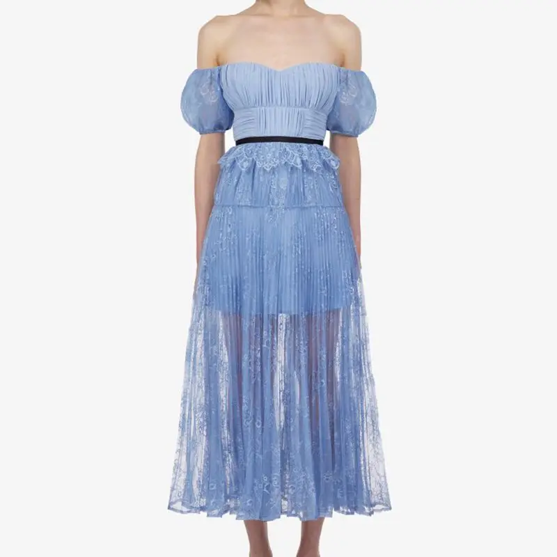 

2019 Summer Self Portrait Sexy Dress Strapless Long Dresses