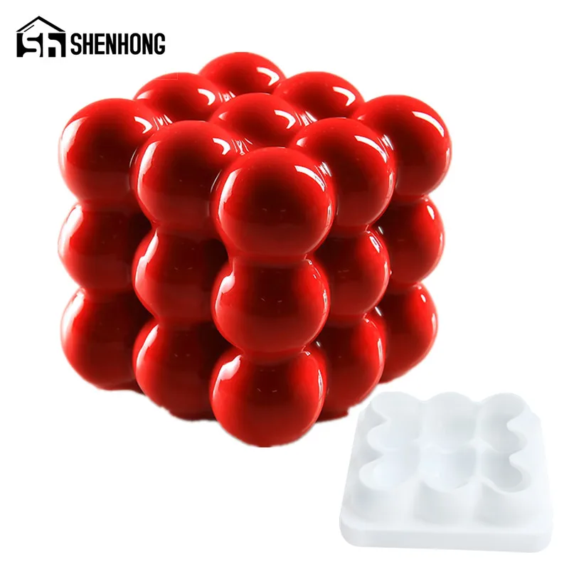 SHENHONG 3x3 сферы из серии геометрические десерты 3D Силиконовые художественные формы для выпечки торта шоколадный мусс Кондитерские формы
