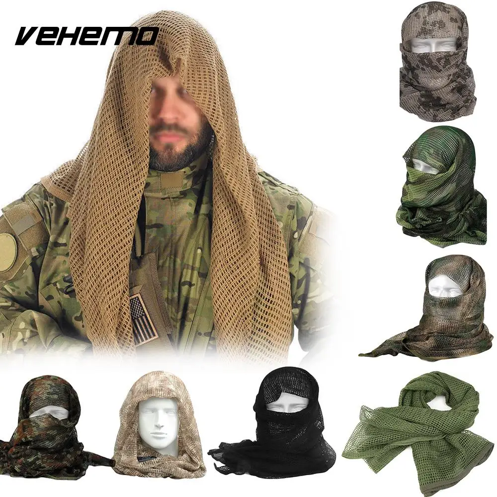 

Cotton Tactical Scarves Motorcycle Sniper Wind Outdoor Mesh Scarf Cycling Olive