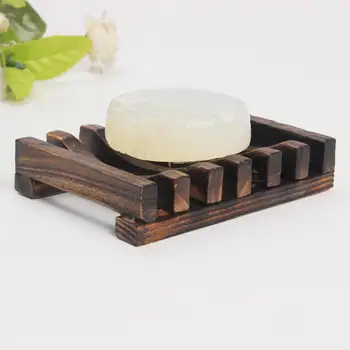

Bamboo And Wood Manual Soap Box Bathroom Wooden Soap Rack (2PCS) Portable Soap Dishes
