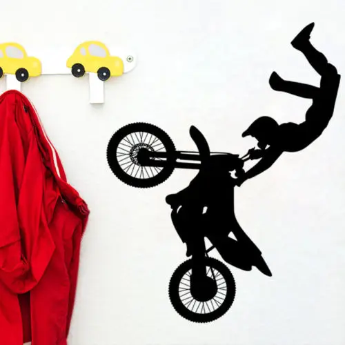 Motorcross Vinyl Wall Decal Sticker Dirt Bike Boys Bedroom Gear MX Decor