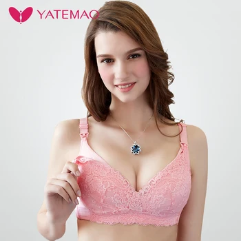 

YATEMAO Cotton Lace Breastfeeding Maternity Nursing Bras Sleep Bra For Pregnant Women Pregnancy clothing Breast Feeding Bra