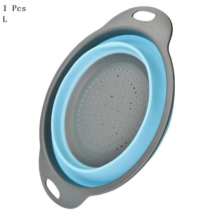 Корзина для хранения, складное Силиконовое сито, корзина для мытья овощей, дуршлаги, корзина для кухни, сетчатые инструменты, корзина для мытья фруктов, фильтр - Цвет: 7