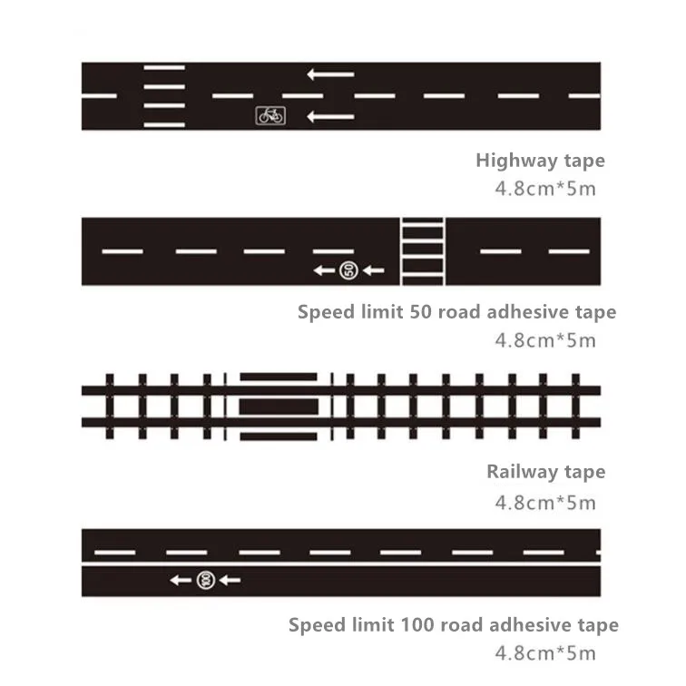 Железная дорога васи клейкая лента наклейка широкая творческая дорожное движение клейкая лента дорога для детей игрушка автомобиль играть