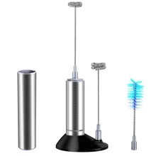 Электрический вспениватель молока с трубкой для хранения Портативный Миксер для напитков из нержавеющей стали HY99 AP08