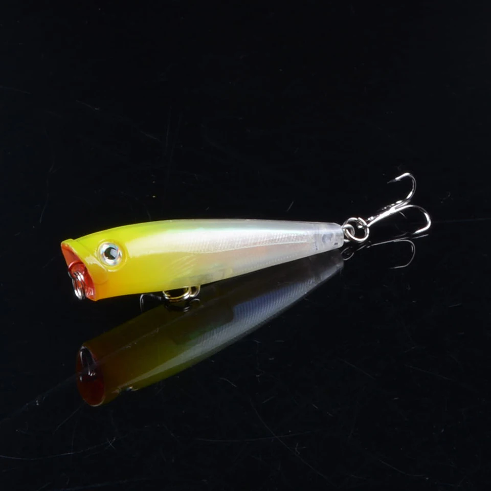

1pcs Popper Wobbler Fishing lure With 6# hooks 6.5cm 6.5g floating crankbait artificial bait poper pesca carp pike 3D Eyes