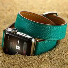 Двухконтурная натуральная кожа для iwatch ремешок для apple watch band series 2 3 1 4 42 мм 38 мм 40 мм 44 мм серия 5