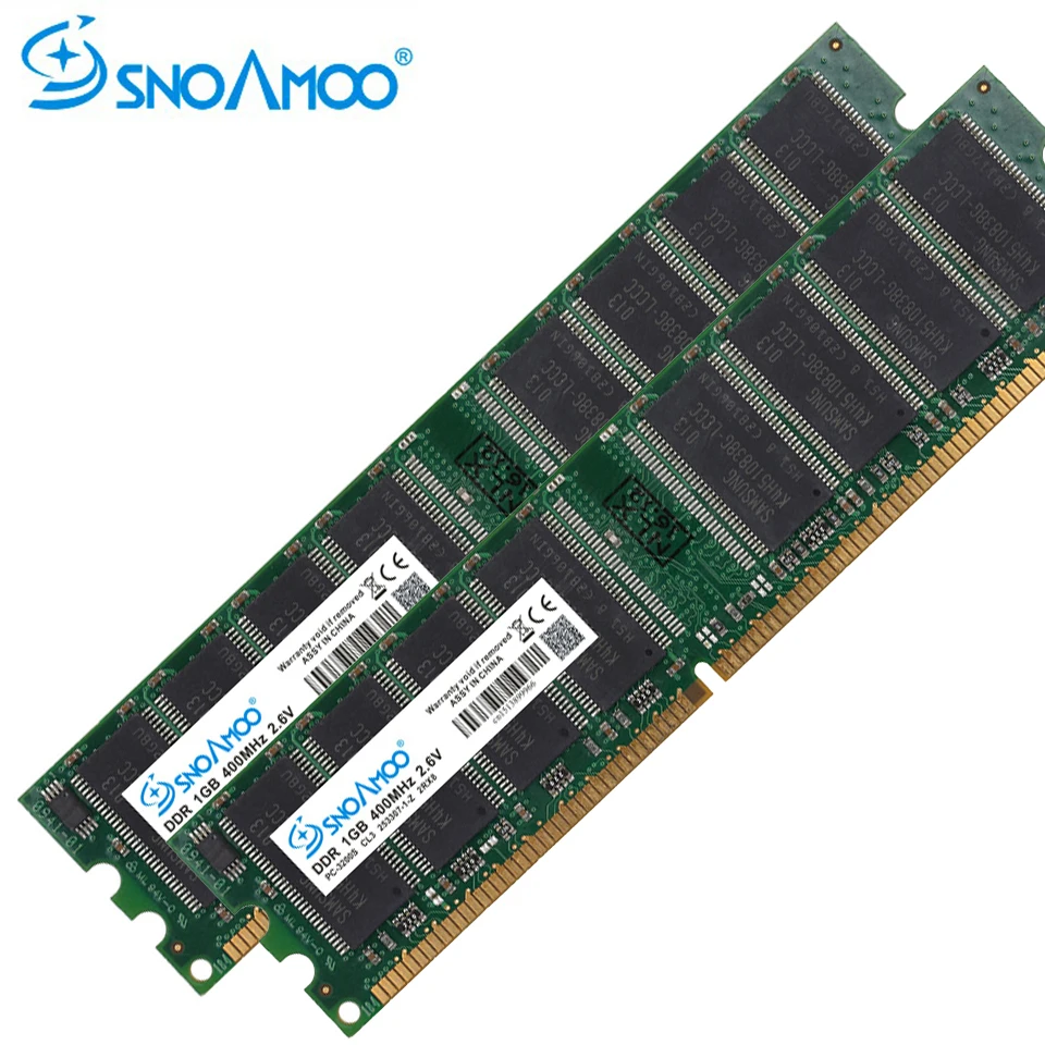 Настольный компьютер SNOAMOO б/у RAMs DDR 333 МГц 1 ГБ PC-2700U DDR1 400 DIMM Non-ECC 184Pin память для