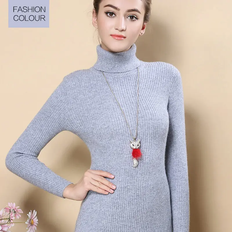 

Litvriyh slim knitted sweater women sweaters and pullover turtleneck long sleeve female pullover women knitted Elasticity jumper