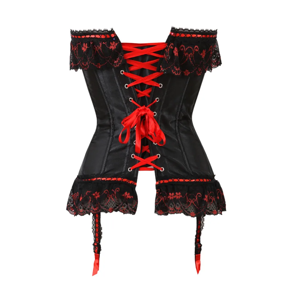 Boned Bustier Corset Bowknots with Garters