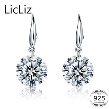 

LicLiz 925 Sterling Silver Zircon Diamond Drop Earrings for Women Fish Ear Hook Earrings Dangle CZ Stone Jewelry Earring LE0344