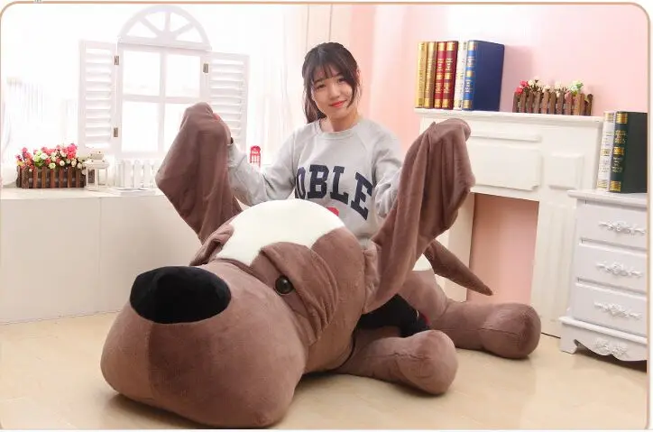 

huge prone dog plush toy,big head dog toy sleeping pillow ,Christmas gift d7006