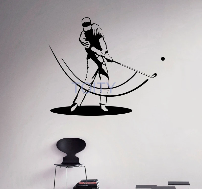 Golf Player Wall Sticker Golf Ball Vinyl Decal Sport Room Decor Art