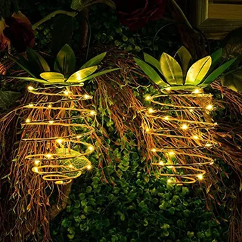 

Garden Solar Lights,Pineapple Solar Lights Hanging Fairy Lights,2-Pack Waterproof 20 Solar Led warm fairy String for Lighting