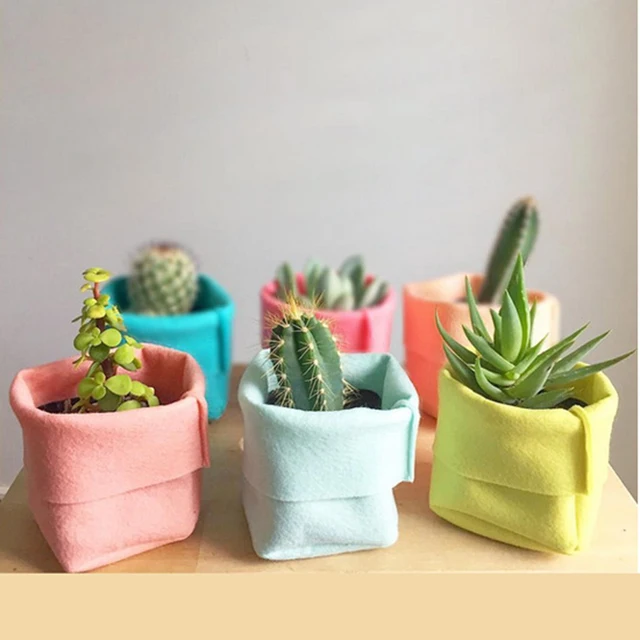 Portable 8 Colors Multi Function Felt Home Office Desk Storage Box Portable 8 Colors Multi Function Felt Home Office Desk Storage Box Small Plants Decorative