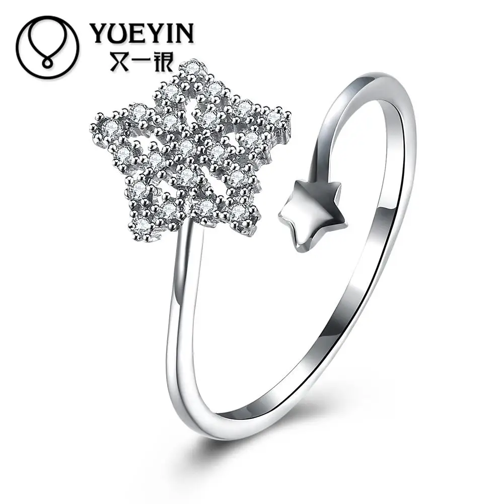 High quality 925 sterling silver rings round jewelry with wedding