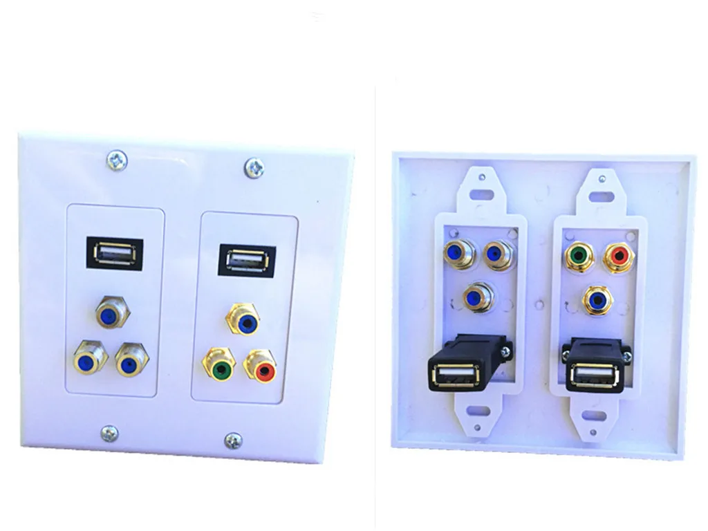 2*USB2.0 Component 1RGB Female Socket AV Audio TV(3F) Satellite