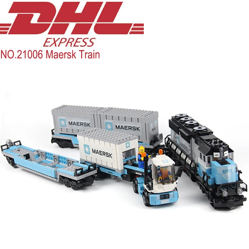 

Lepin 21006 1234Pcs Technic Figures Maersk Train Model Building Kits Blocks Bricks Educational Toy For Children Compatible 10219